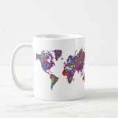 世界地図、行為の絵画 コーヒーマグカップ (左)