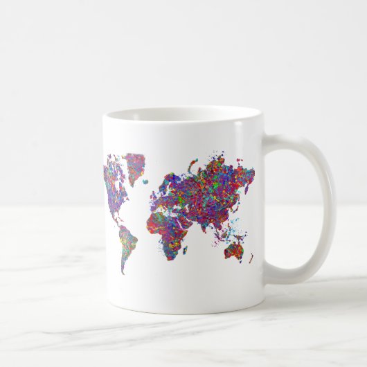 世界地図、行為の絵画 コーヒーマグカップ (右)