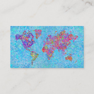 世界地図、行為の絵画 名刺