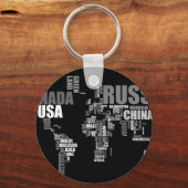 世界地図（言葉） キーホルダー (正面)