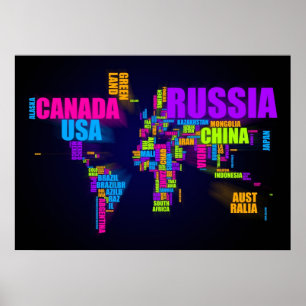 世界地図(言葉) ポスター