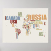 世界地図(言葉) ポスター (正面)
