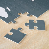 世界地図。 青および白 ジグソーパズル (側面)