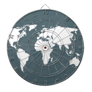 世界地図。青と白 ダーツボード