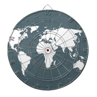 世界地図。青と白 ダーツボード