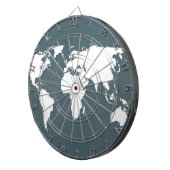 世界地図。青と白 ダーツボード (正面右)