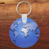 世界地図(青) キーホルダー (正面)