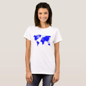 世界地図 – 青 Tシャツ (正面フル)