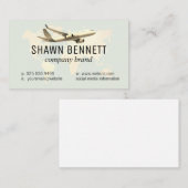 世界地図 | 飛行機 名刺 (正面/裏面)