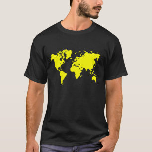 世界地図 – 黄 Tシャツ