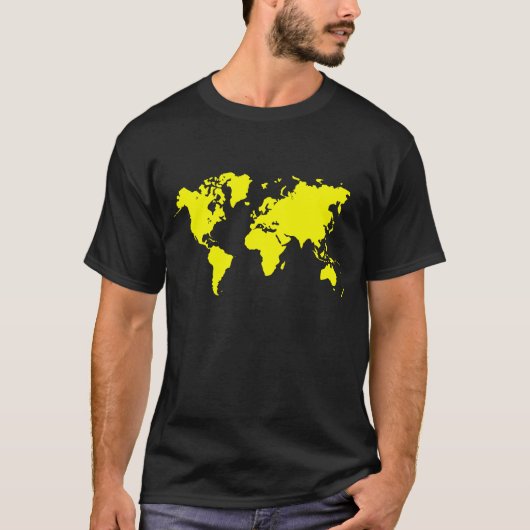 世界地図 – 黄 Tシャツ (正面)