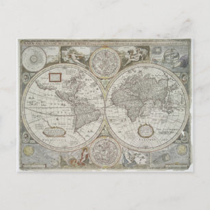 世界地図 1676 ポストカード