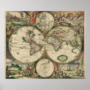 世界地図 – 1689 ポスター