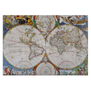 世界地図、17世紀 カッティングボード