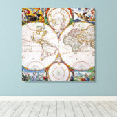 世界地図， 17世紀 キャンバスプリント (インサイチュ (ウッドフロア))