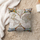 世界地図、17世紀 クッション (ブランケット)