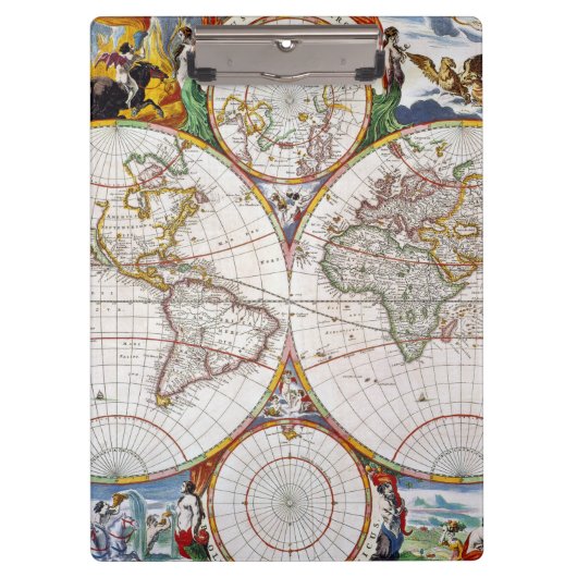 世界地図、17世紀 クリップボード (正面)