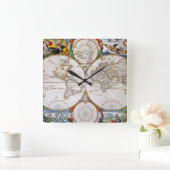 世界地図, 17世紀 スクエア壁時計 (ホーム)