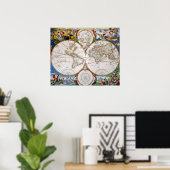 世界地図， 17世紀 ポスター (ホームオフィス)