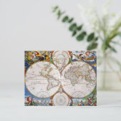 世界地図, 17世紀 ポストカード (スタンド正面)