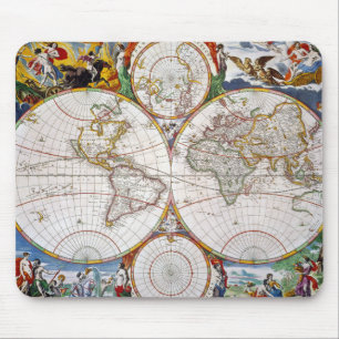 世界地図、17世紀 マウスパッド