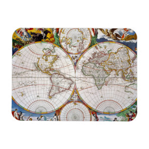 世界地図、17世紀 マグネット