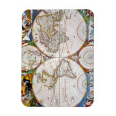 世界地図， 17世紀 マグネット (縦)