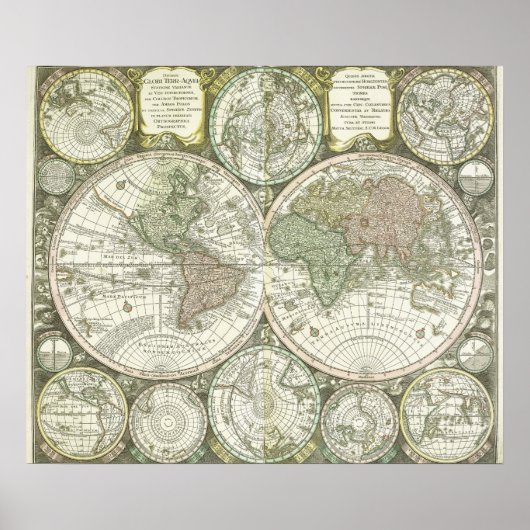 世界地図 | 1744 ポスター (正面)