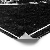 世界地図(1775)白黒 ポスター (角)