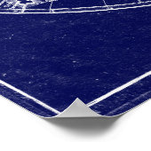 世界地図(1775)青と白 ポスター (角)