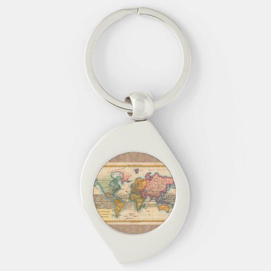 世界地図 1780 Bonne アンティーク プラニスフィア キーホルダー (正面)