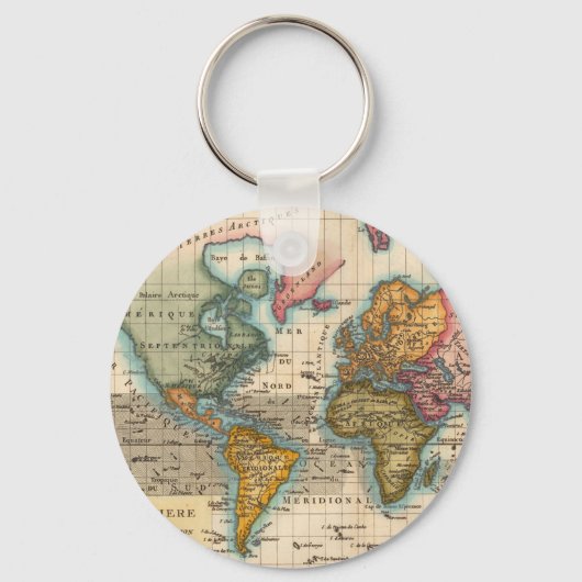 世界地図 1780 Bonne アンティーク プラニスフィア キーホルダー (正面)
