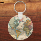 世界地図 1780 Bonne アンティーク プラニスフィア キーホルダー (正面)