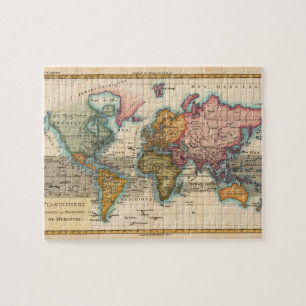 世界地図 1780 Bonne アンティーク プラニスフィア ジグソーパズル