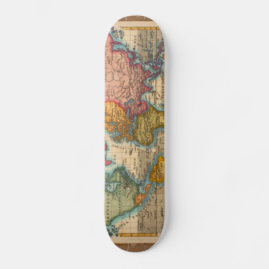 世界地図 1780 Bonne アンティーク プラニスフィア スケートボード (正面)