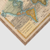 世界地図 1780 Bonne アンティーク プラニスフィア 薄葉紙 (詳細)