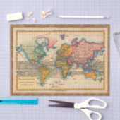 世界地図 1780 Bonne アンティーク プラニスフィア 薄葉紙 (クラフト)