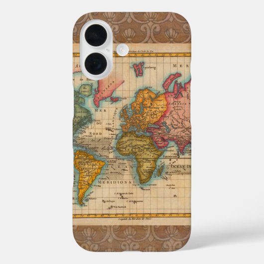 世界地図 1780 Bonne アンティーク プラニスフィア Case-Mate iPhoneケース (裏面)
