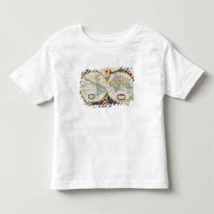 世界地図、18世紀初頭(着色された版木、銅版、版画) トドラーTシャツ