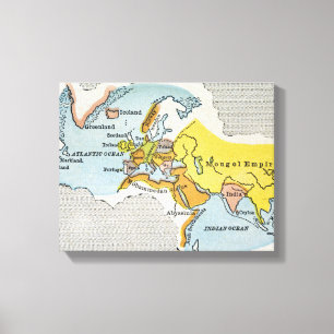世界地図、c1300. キャンバスプリント