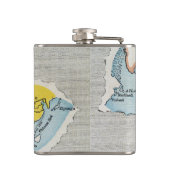 世界地図、c1300. フラスク (裏面)