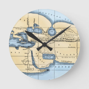世界地図: ERATOSTHENES ラウンド壁時計
