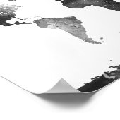 世界地図BLACK and WHITE ポスター (角)