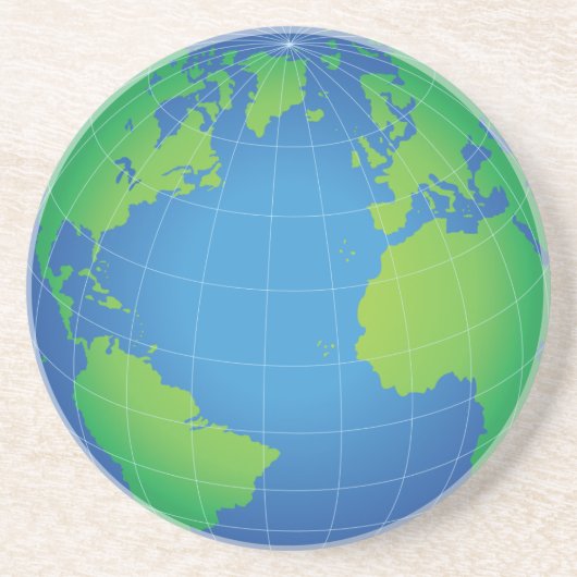 世界地球儀の地図 コースター (正面)