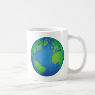 世界地球儀の地図 コーヒーマグカップ