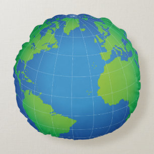 世界地球儀の地図 ラウンドクッション