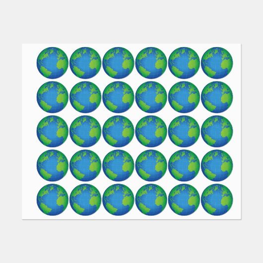 世界地球儀の地図 ラベル (シート)