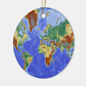 世界地理地国際的図 セラミックオーナメント (左)
