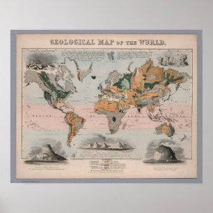 世界地質図 ポスター