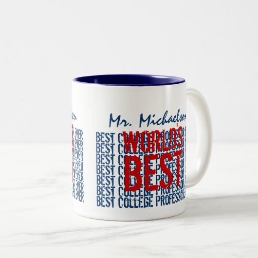 世界大学の最高の教授が贈り物に ツートーンマグカップ (正面右)